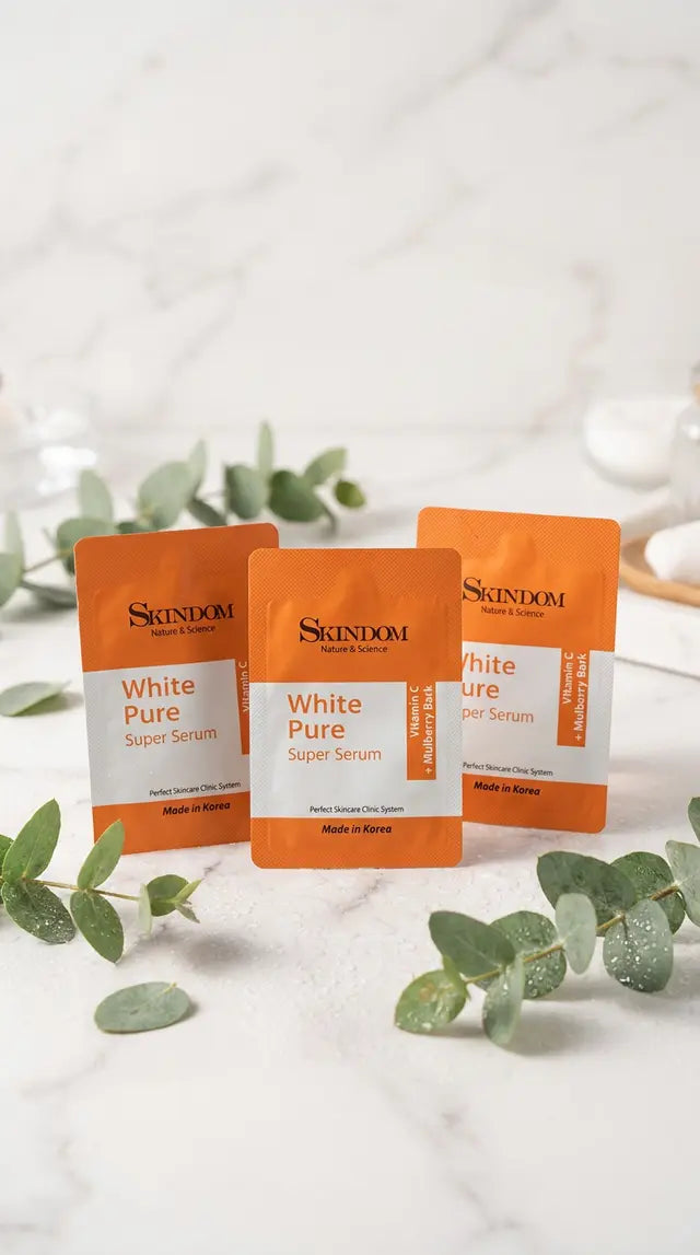 SKINDOM Korean Skincare Serum Collection Peptides Collagen Vitamin C Cleanser