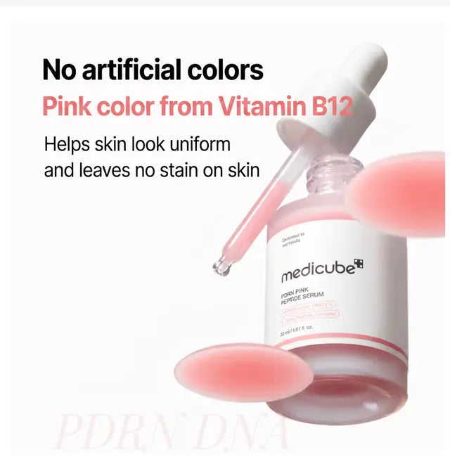 MEDICUBE PDRN Pink Peptide Serum, Korean Peptide Serum for Radiant Glass Skin