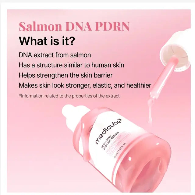 MEDICUBE PDRN Pink Peptide Serum, Korean Peptide Serum for Radiant Glass Skin