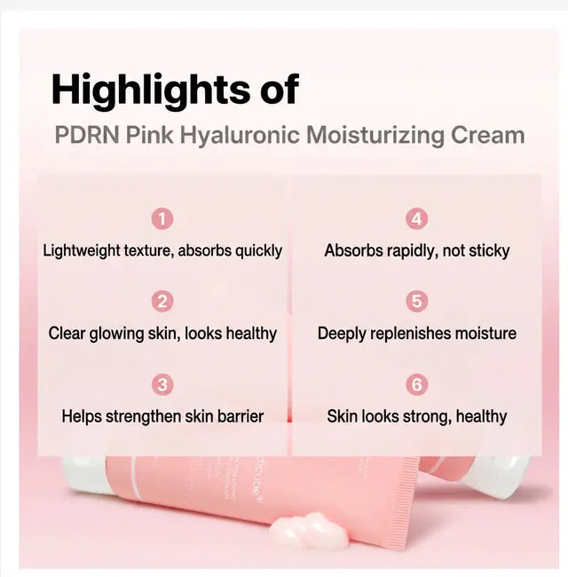 MEDICUBE PDRN Pink Hyaluronic Moisturizing Cream, Lightweight Korean Moisturizer for Radiant Skin