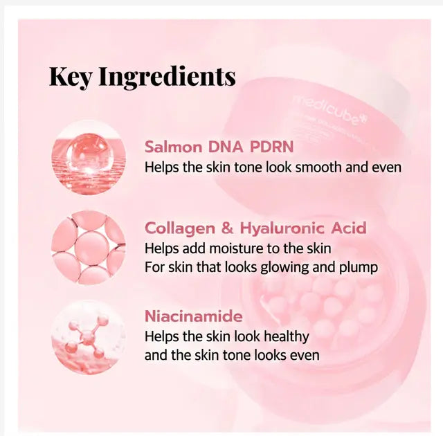 MEDICUBE PDRN Pink Collagen Capsule Cream, Korean Capsule Cream for Radiant Glass Skin
