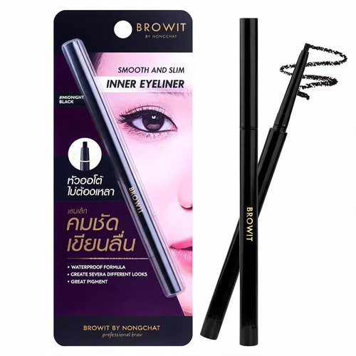 BROWIT Waterproof Slim Eyeliner Precision Twist Up Pencil