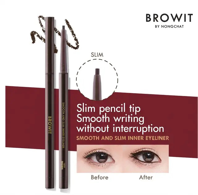 BROWIT Waterproof Slim Eyeliner Precision Twist Up Pencil