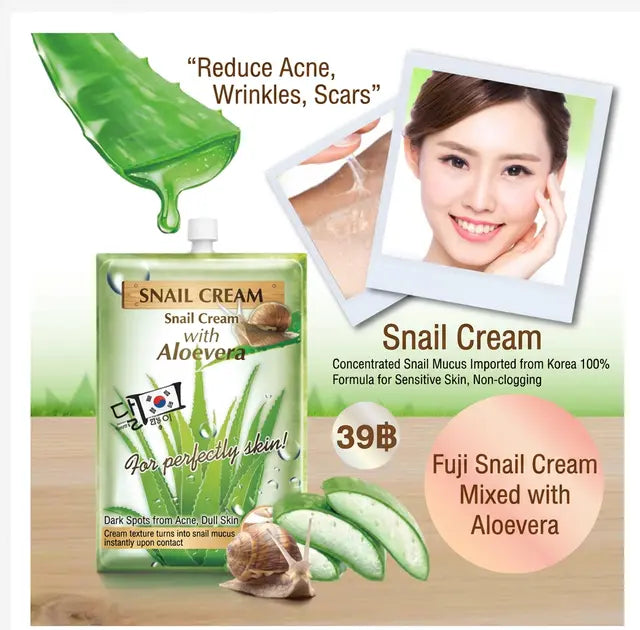 Snail Aloe Vera Face Cream Soothing Hydrating Gel Moisturizer