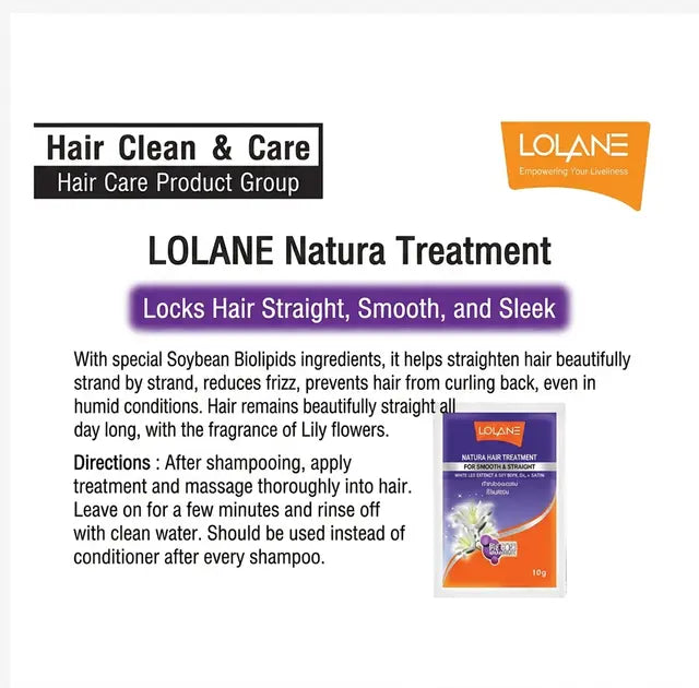 Lolane Natura Hair Treatment Sachets 10 Pack Professional Repair Nourish Thailand