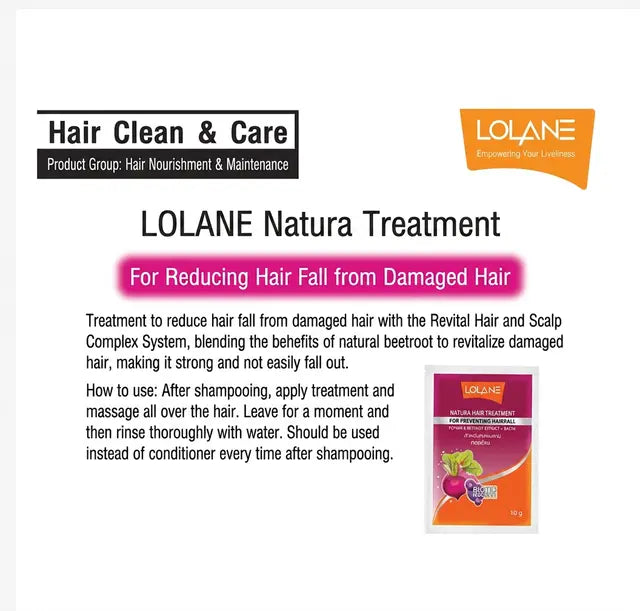 Lolane Natura Hair Treatment Sachets 10 Pack Professional Repair Nourish Thailand