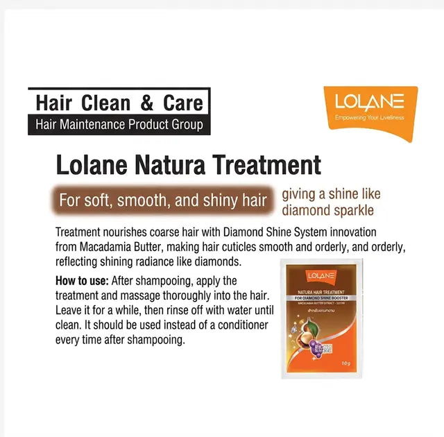 Lolane Natura Hair Treatment Sachets 10 Pack Professional Repair Nourish Thailand