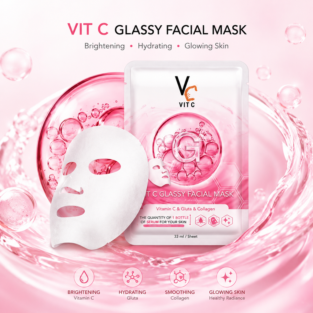 Vitamin C Sheet Face Mask Set Brightening & Hydration Care (6 Pack)