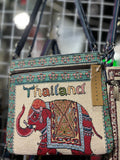 Authentic Thai Embroidered Shoulder Bags Handmade Elephant Design