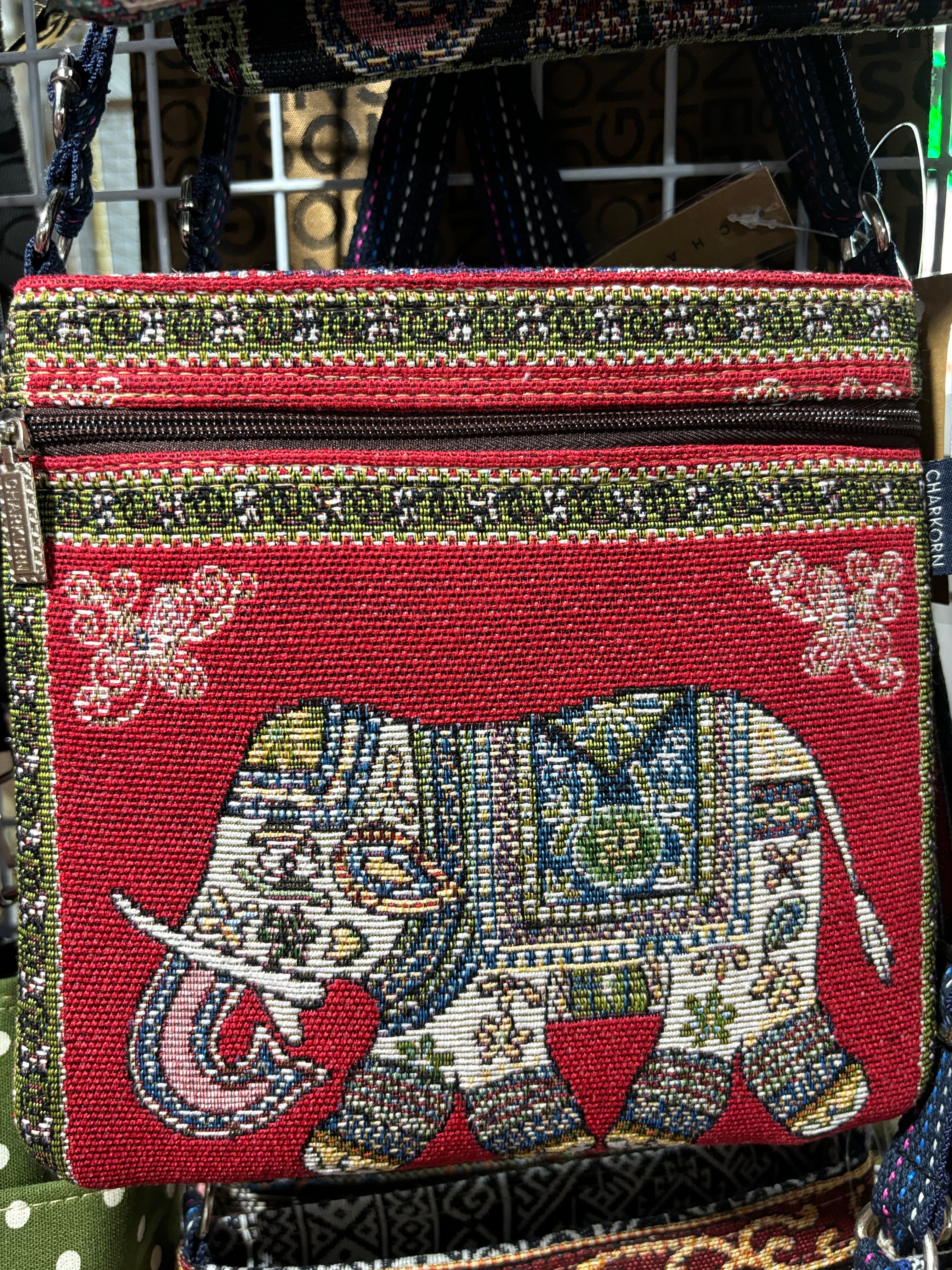Authentic Thai Embroidered Shoulder Bags Handmade Elephant Design