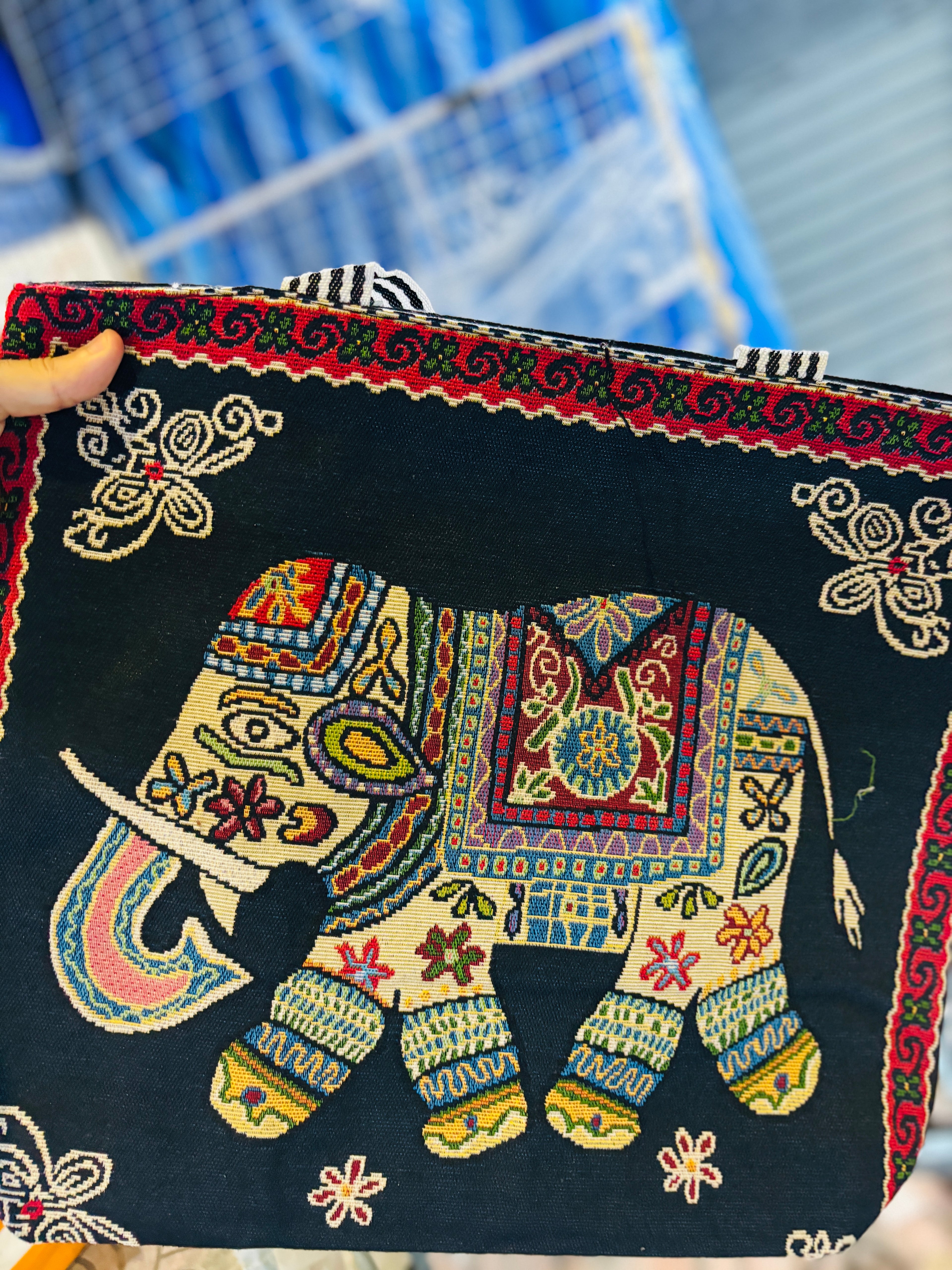 Authentic Thai Embroidered Shoulder Bags Handmade Elephant Design