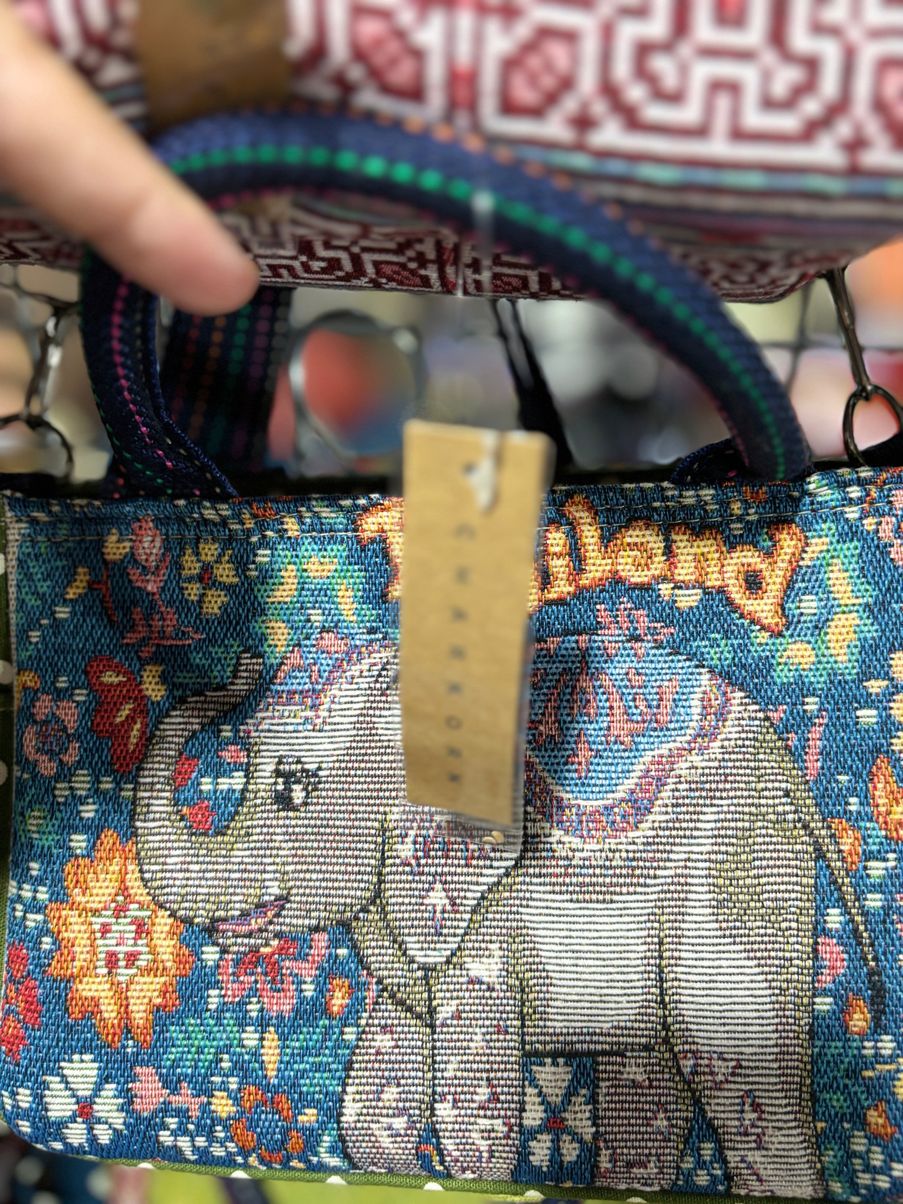 Authentic Thai Embroidered Shoulder Bags Handmade Elephant Design