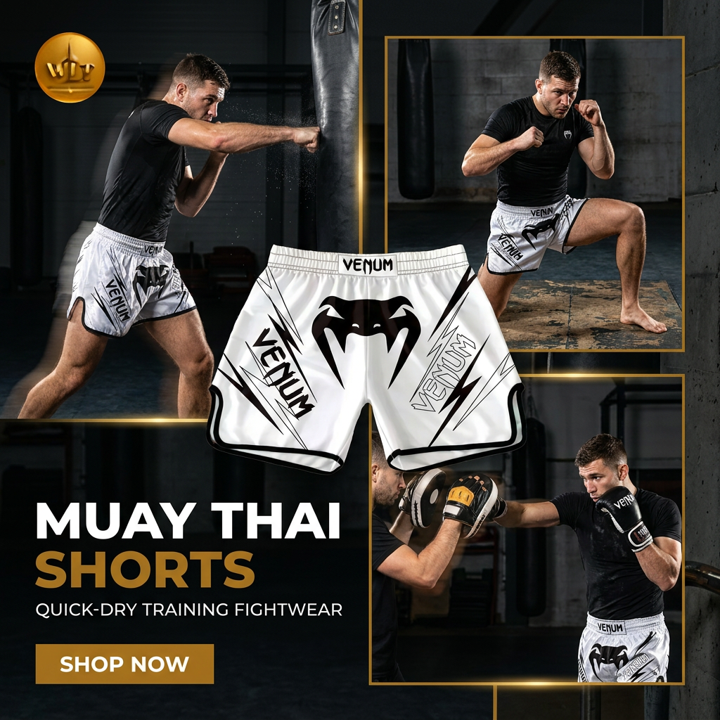 MMA Muay Thai Boxing Shorts, Quick-Dry Lycra Training Shorts