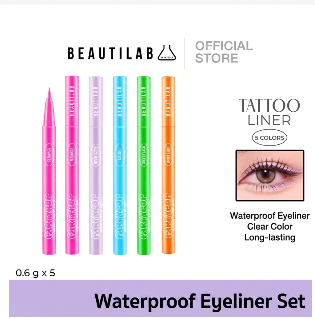 5 Color Waterproof Eyeliner Set Precision Liquid Eye Pens
