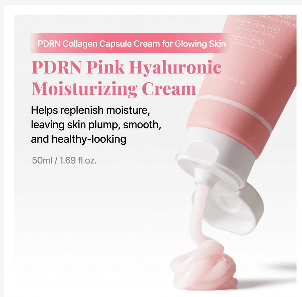 MEDICUBE PDRN Pink Hyaluronic Moisturizing Cream, Lightweight Korean Moisturizer for Radiant Skin