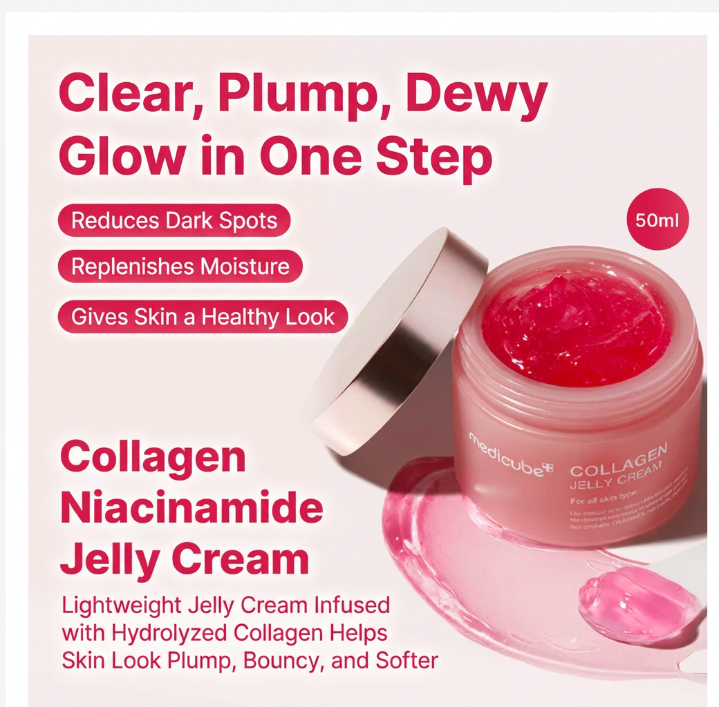 MEDICUBE Collagen Jelly Cream, Korean Jelly Cream for Firm, Radiant Skin