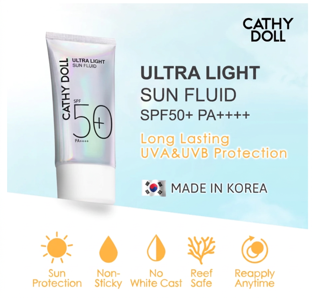 Cathy Doll Sunscreen SPF50+ PA Lightweight Fast Absorbing UV Protection