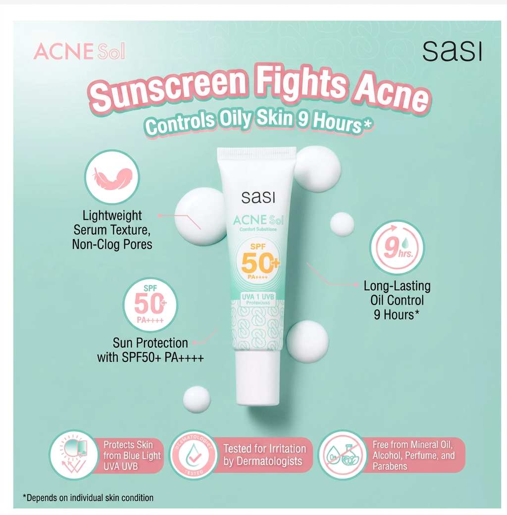 SASI Acne Sol Complete Acne Care Kit Oil Control Clear Skin Routine