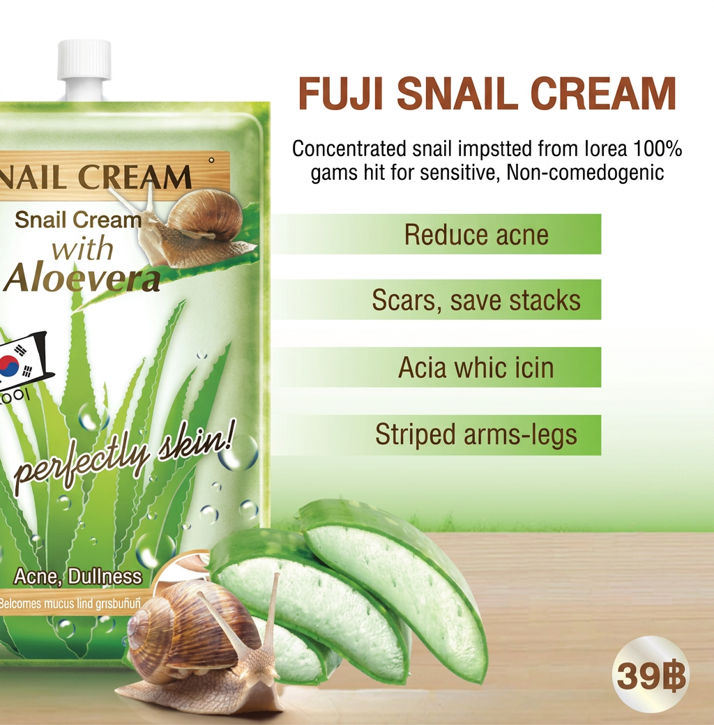 Snail Aloe Vera Face Cream Soothing Hydrating Gel Moisturizer