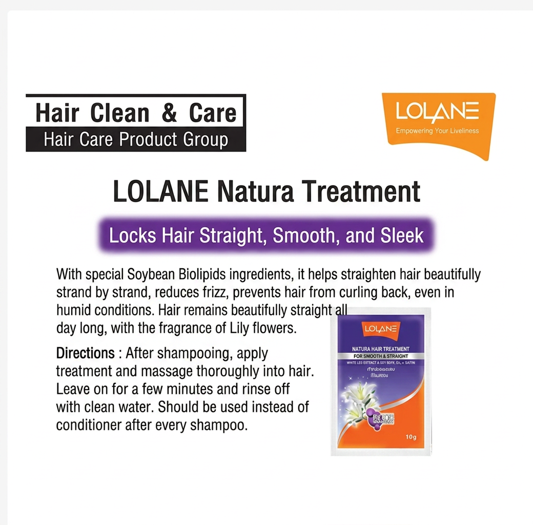 Lolane Natura Hair Treatment Sachets 10 Pack Professional Repair Nourish Thailand