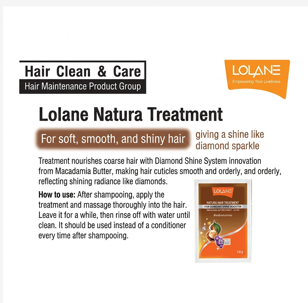 Lolane Natura Hair Treatment Sachets 10 Pack Professional Repair Nourish Thailand