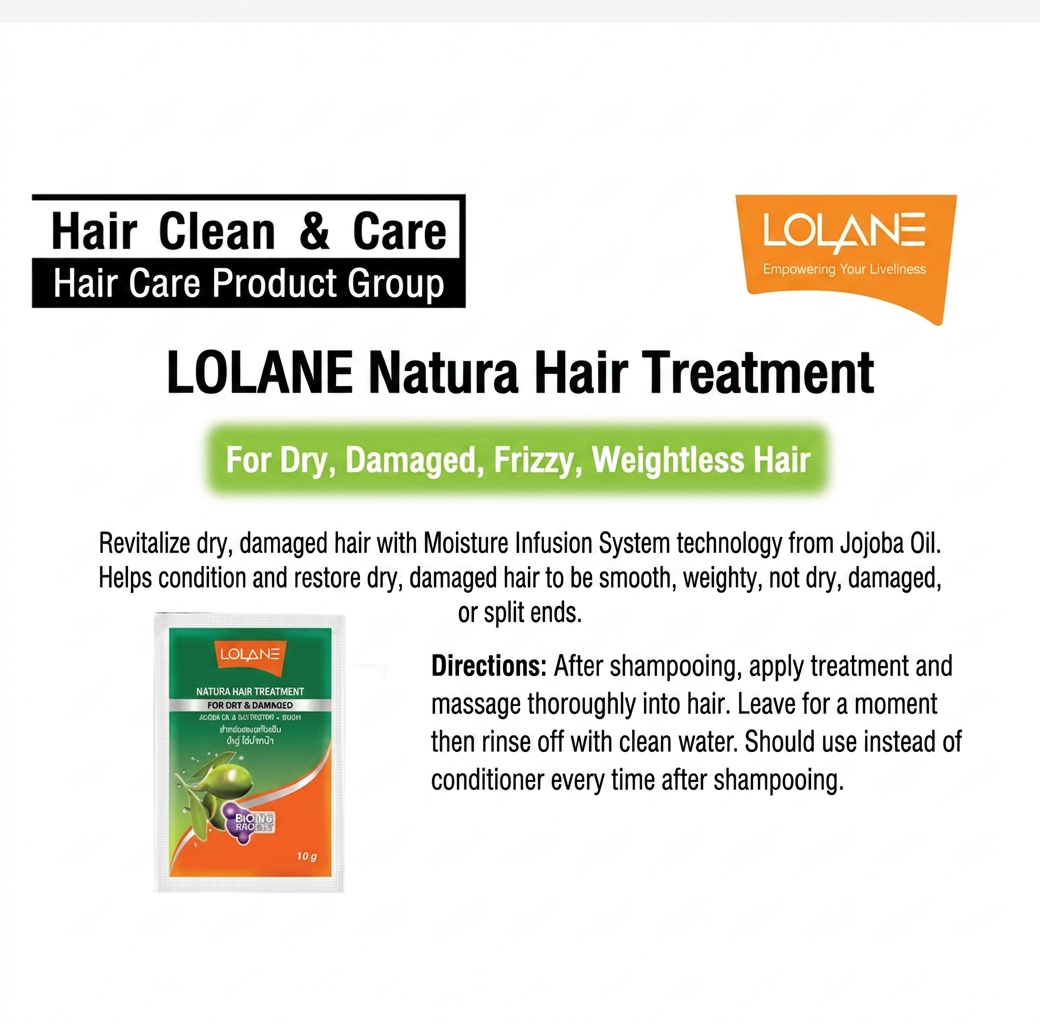 Lolane Natura Hair Treatment Sachets 10 Pack Professional Repair Nourish Thailand