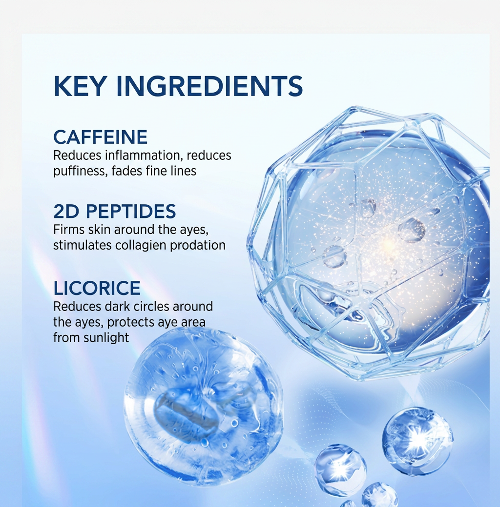 Caffeine Peptide Eye Serum Dark Circles Puffiness Anti Aging Hydration