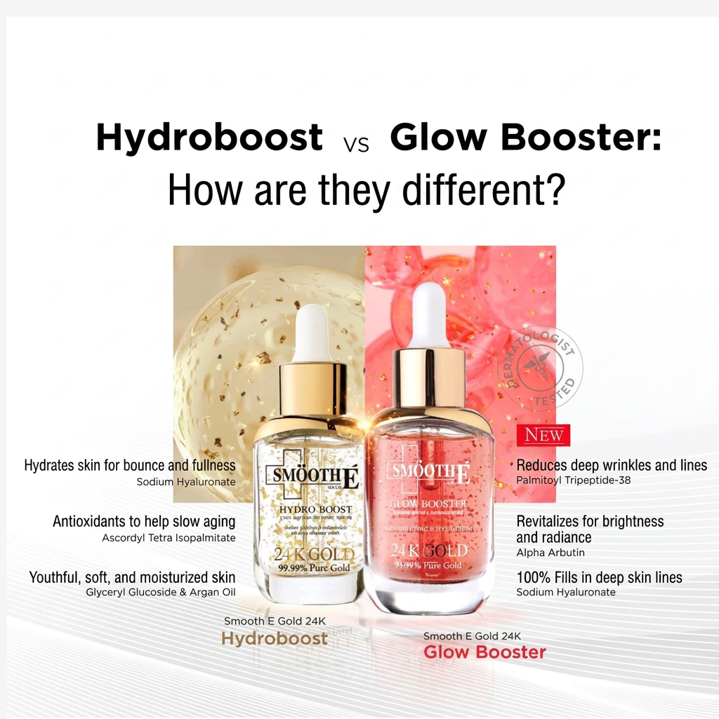 Smooth E Double Gold & Glow Serum Set 24K Luxury Hydration & Firming