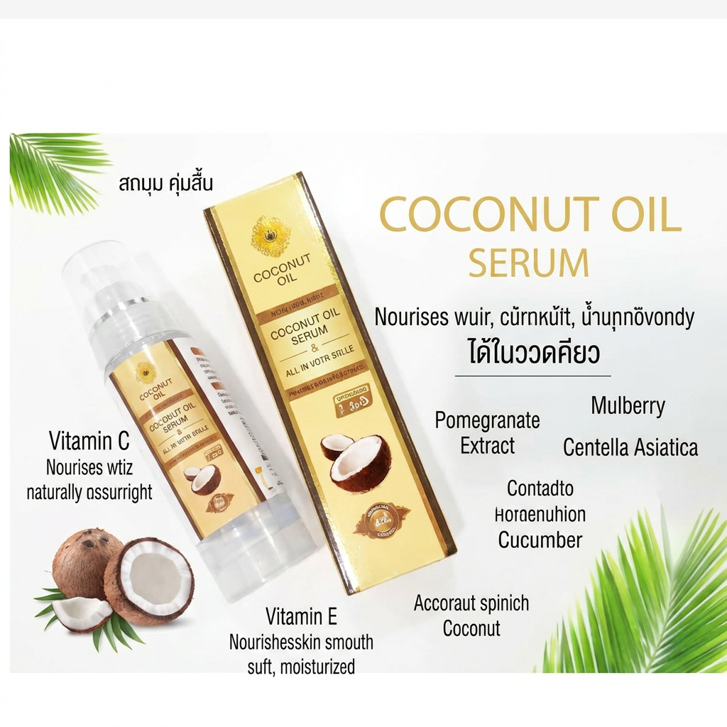 Thai Coconut Spa Gift Set Full Body Beauty & Hair Care Bundle in Bamboo Box