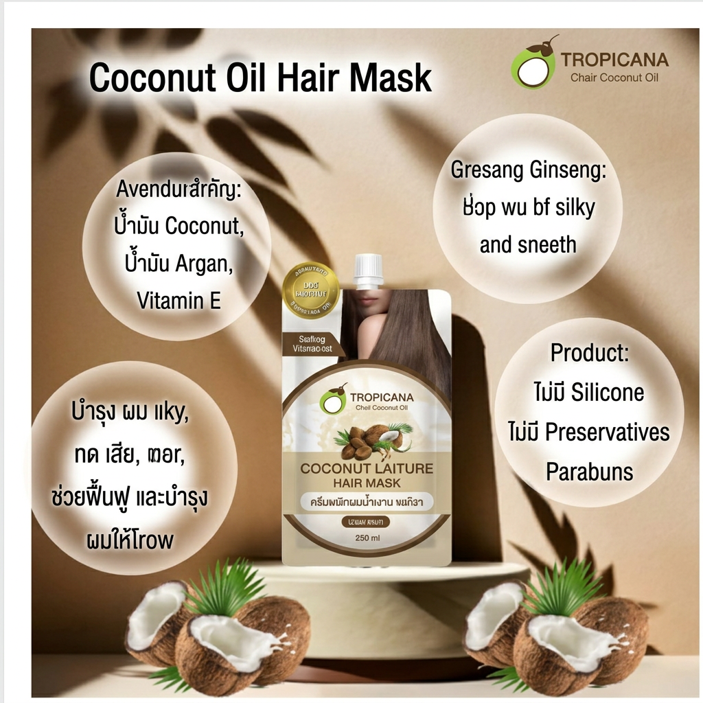 Thai Coconut Spa Gift Set Full Body Beauty & Hair Care Bundle in Bamboo Box