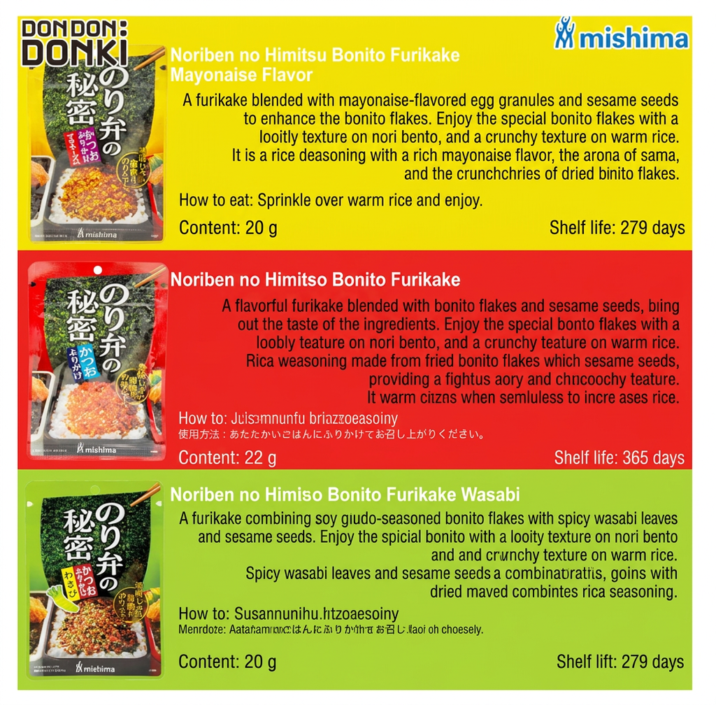 Mishima Furikake Japanese Rice Seasoning Choose Flavor