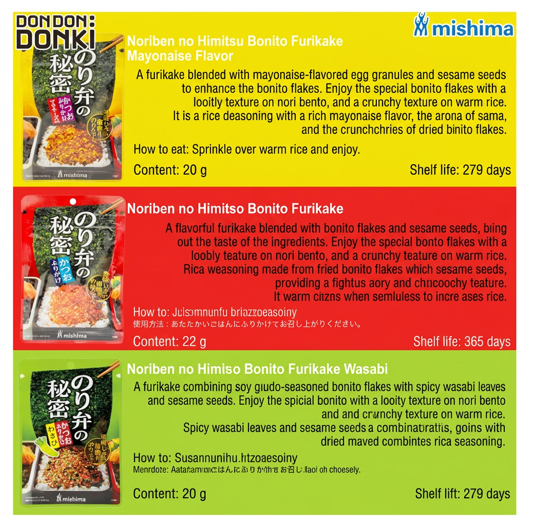 Mishima Furikake Japanese Rice Seasoning Choose Flavor