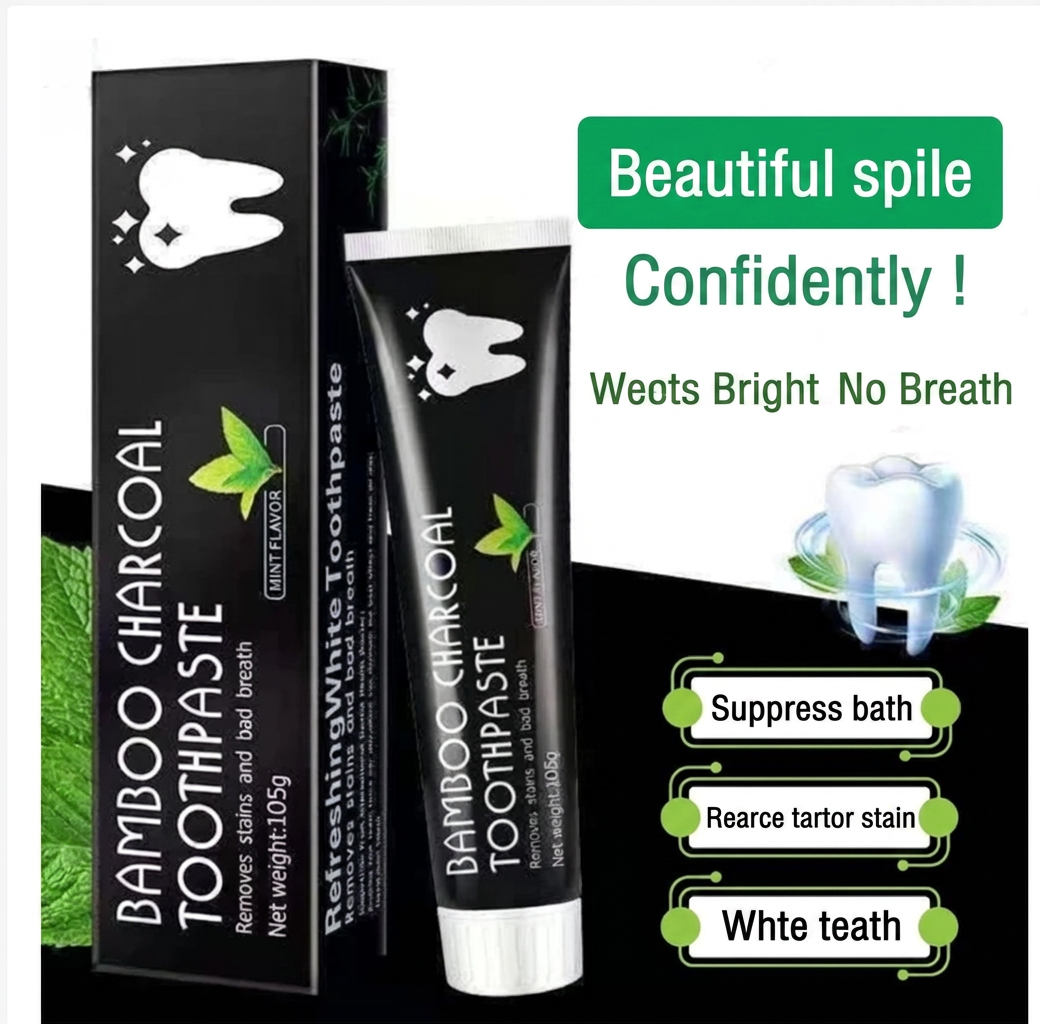 Natural Whitening Toothpaste Set Herbal Ginger Charcoal 2 Pack