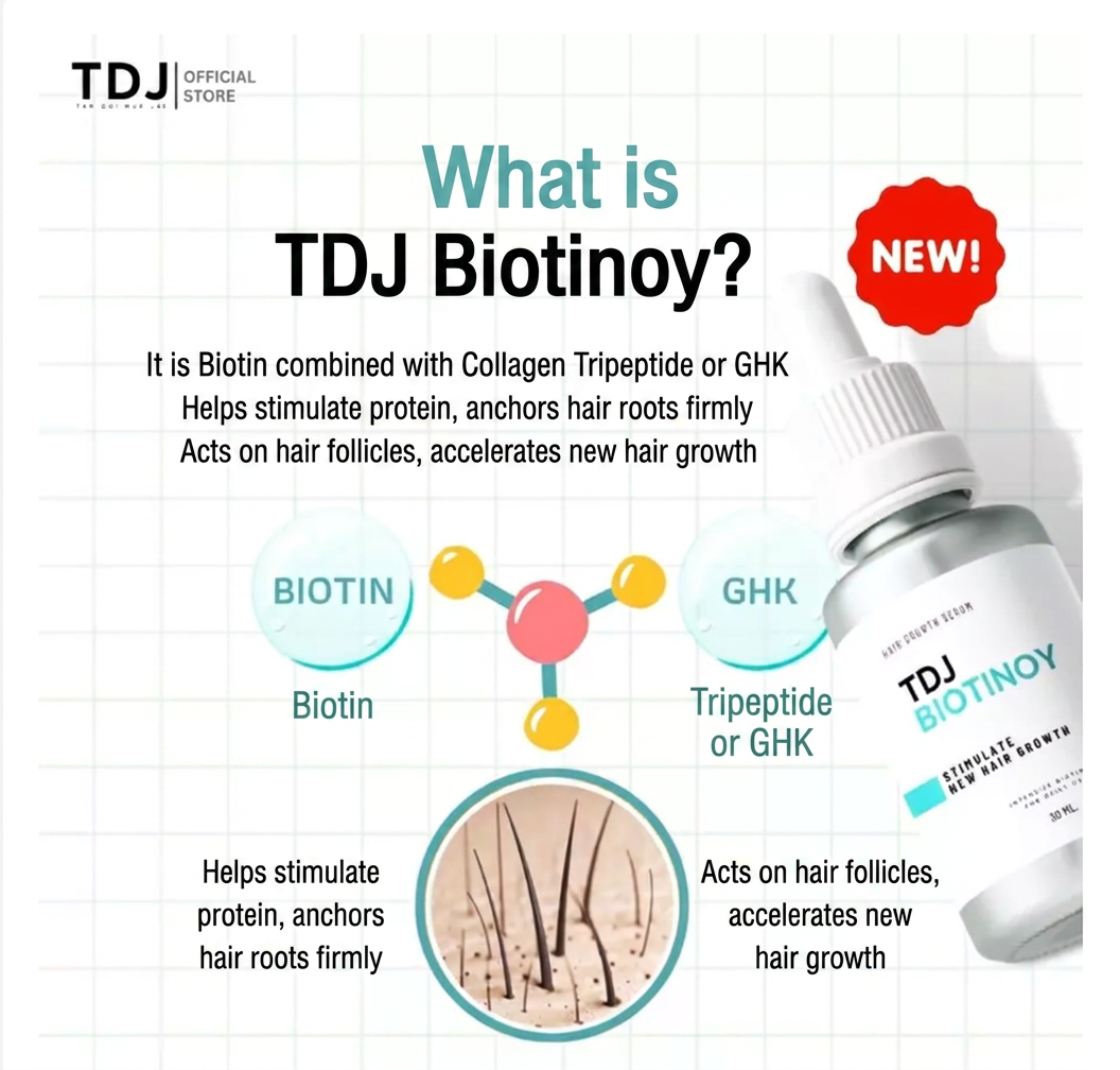 TDJ BIOTINOY Hair Serum Lightweight Scalp Care Nourishing Formula