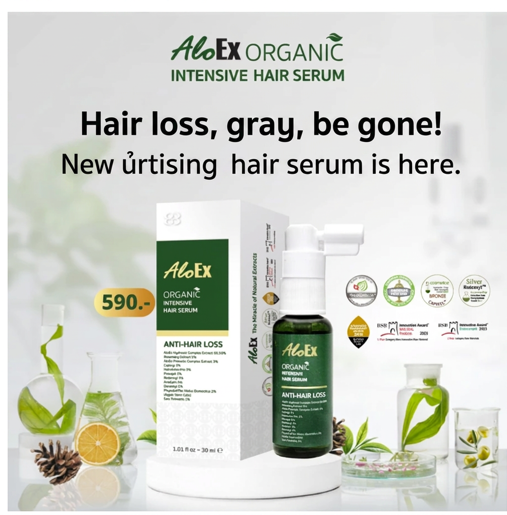 AloEx Organic Intensive Hair Serum Lightweight Scalp & Hair Care Formula