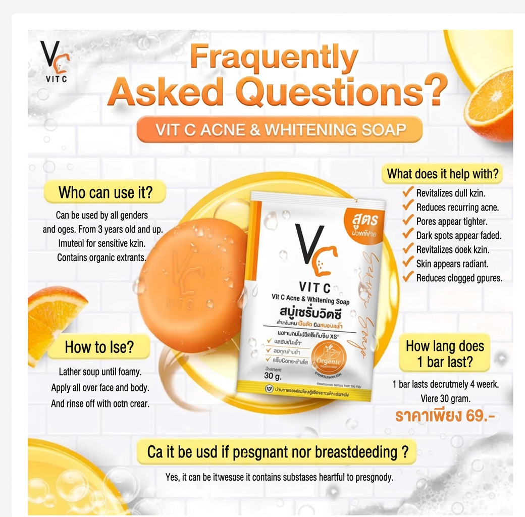 Vitamin C Face Soap Brightening Cleansing Bar Gentle Daily Care
