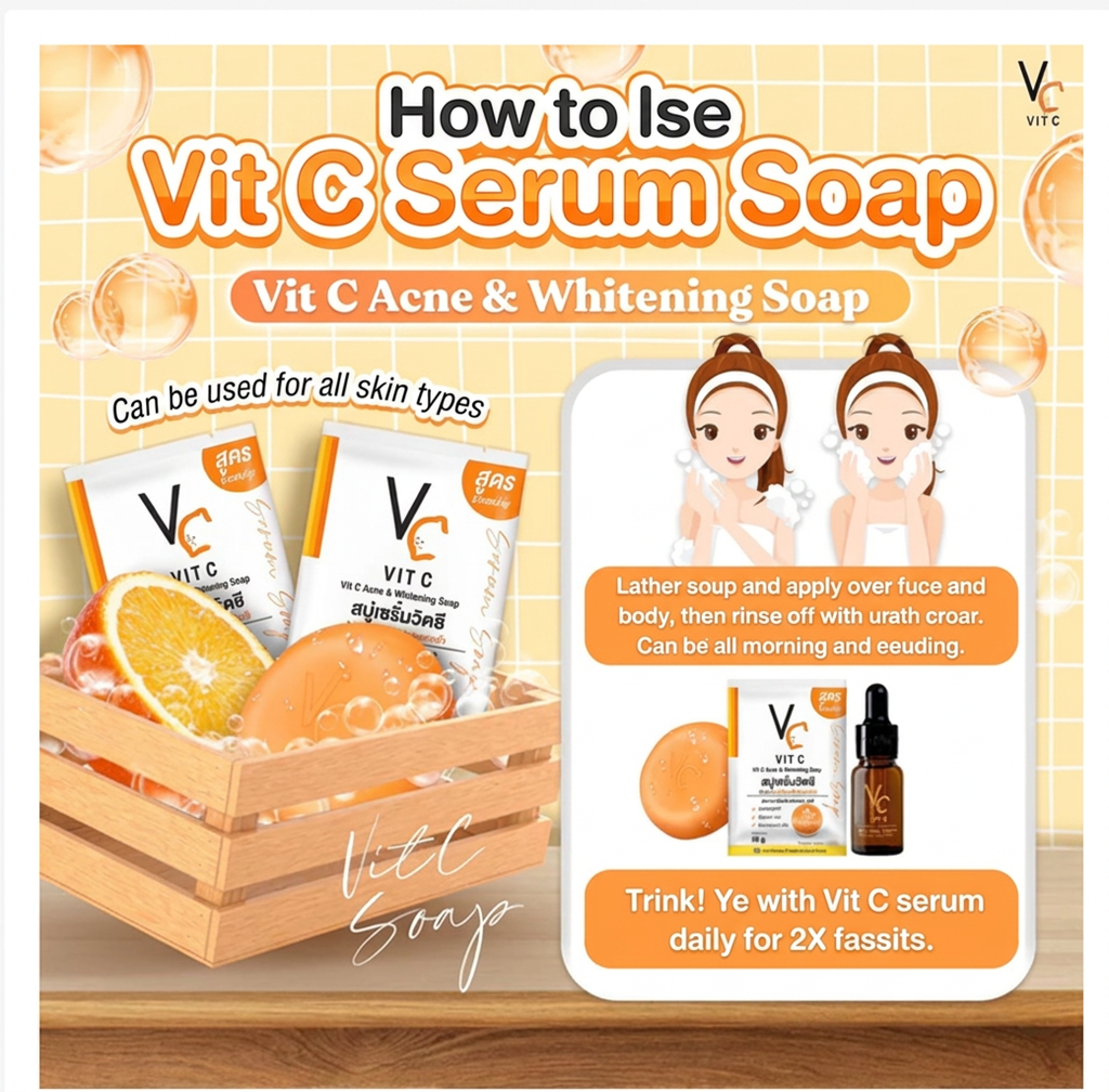 Vitamin C Face Soap Brightening Cleansing Bar Gentle Daily Care