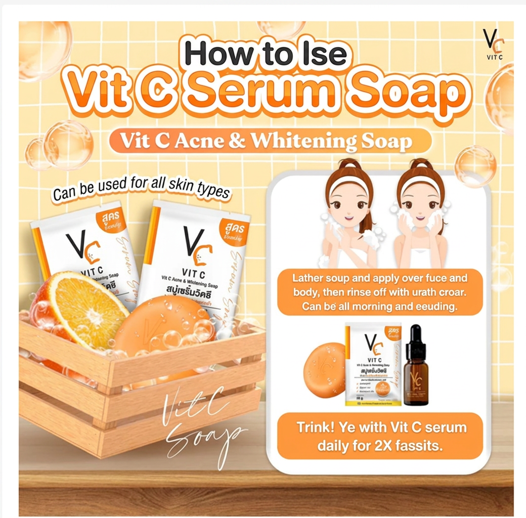 Vitamin C Face Soap Brightening Cleansing Bar Gentle Daily Care
