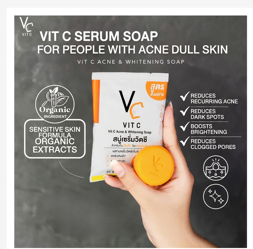 Vitamin C Face Soap Brightening Cleansing Bar Gentle Daily Care