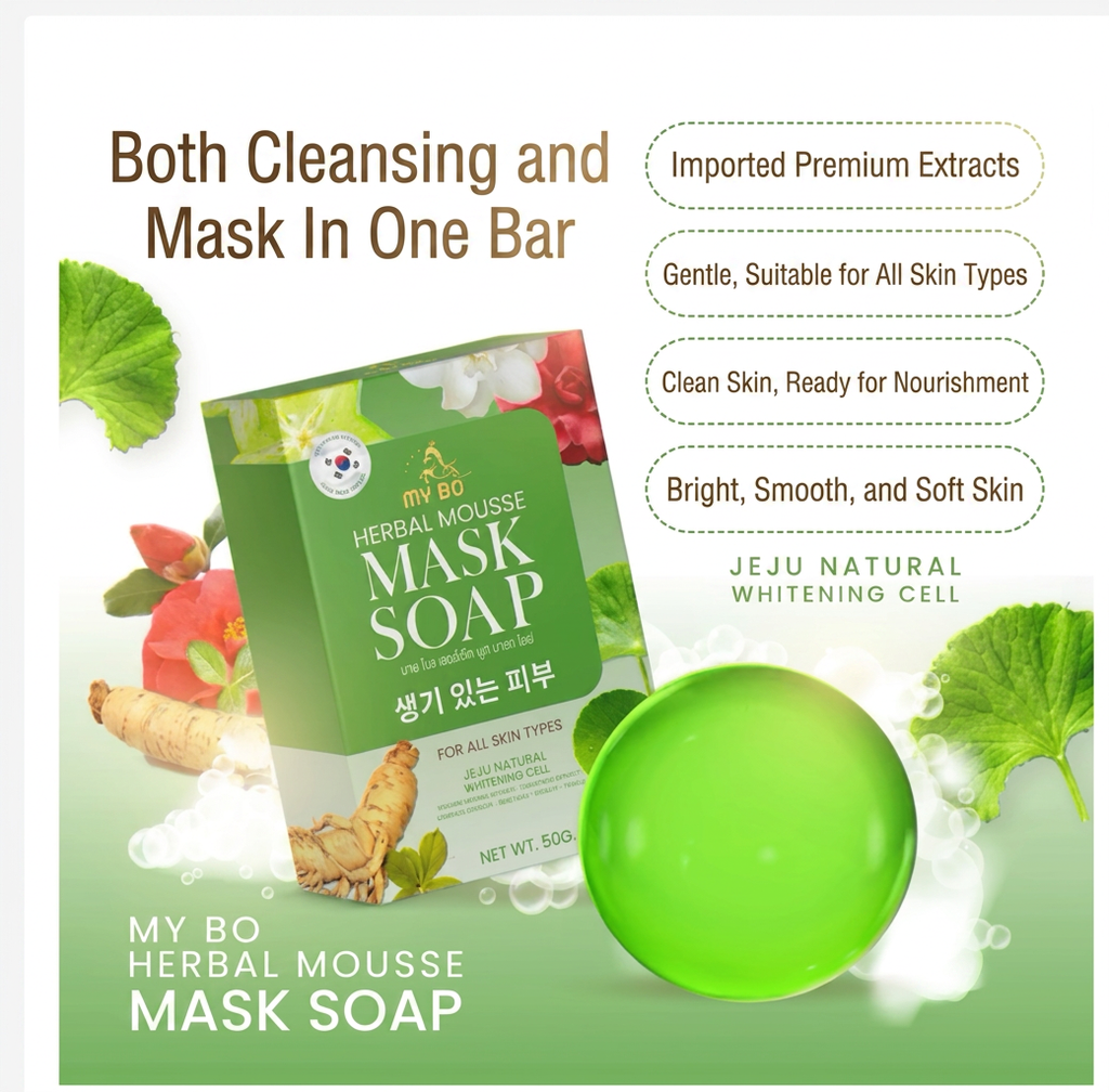 Herbal Mousse Face Mask Soap – Brightening & Even Skin Tone