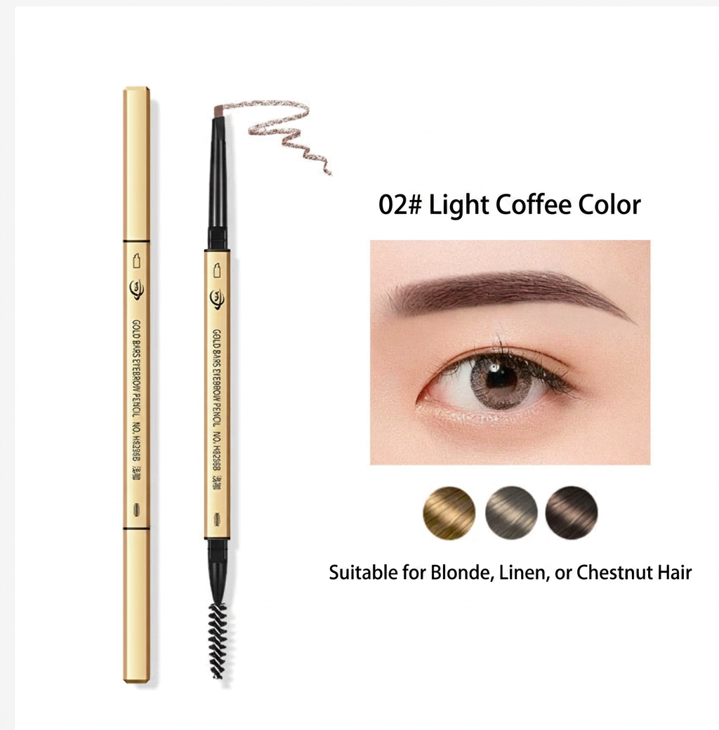 YTL Waterproof Eyebrow Pencil, 2-in-1 Rotating Brow Pencil with Brush