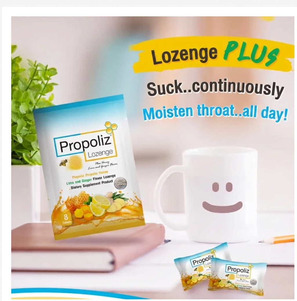 Propoliz Honey Lemon Lozenges – Original or Vitamin C, 8 Lozenges