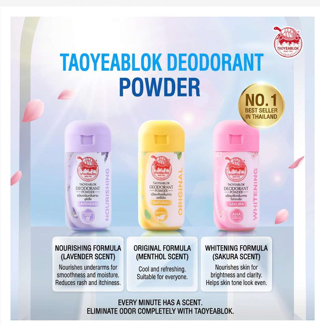 TAOYEABLOK Deodorant Powder 22g – Choose Your Formula