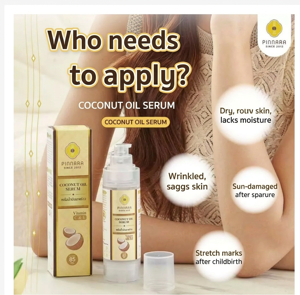 Pinnara Coconut Oil Serum – Face, Body & Hair Care 85ml