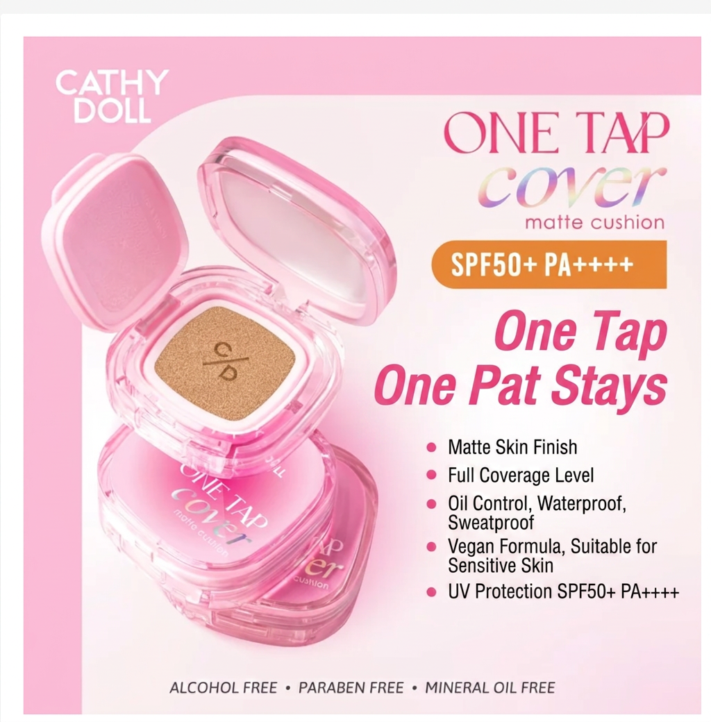 Cathy Doll One Tap Cover Matte Cushion SPF50+ PA++++