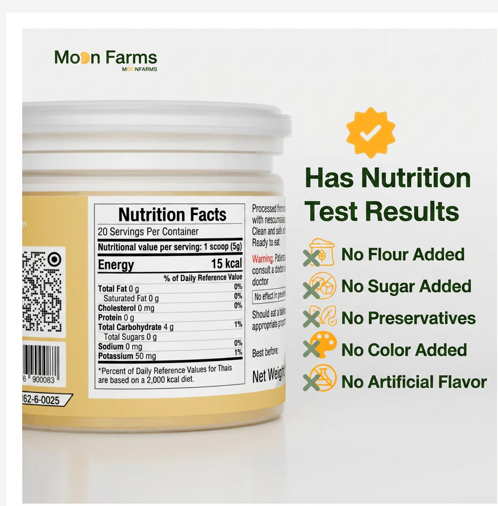 Moonfarms Raw Banana Powder – Natural Thai Green Banana Powder 100g