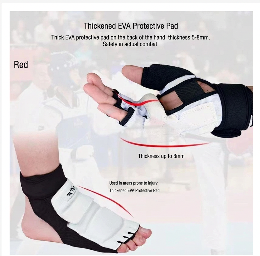 Martial Arts Half-Finger Gloves & Foot Guards – Taekwondo, MMA & Training Gear