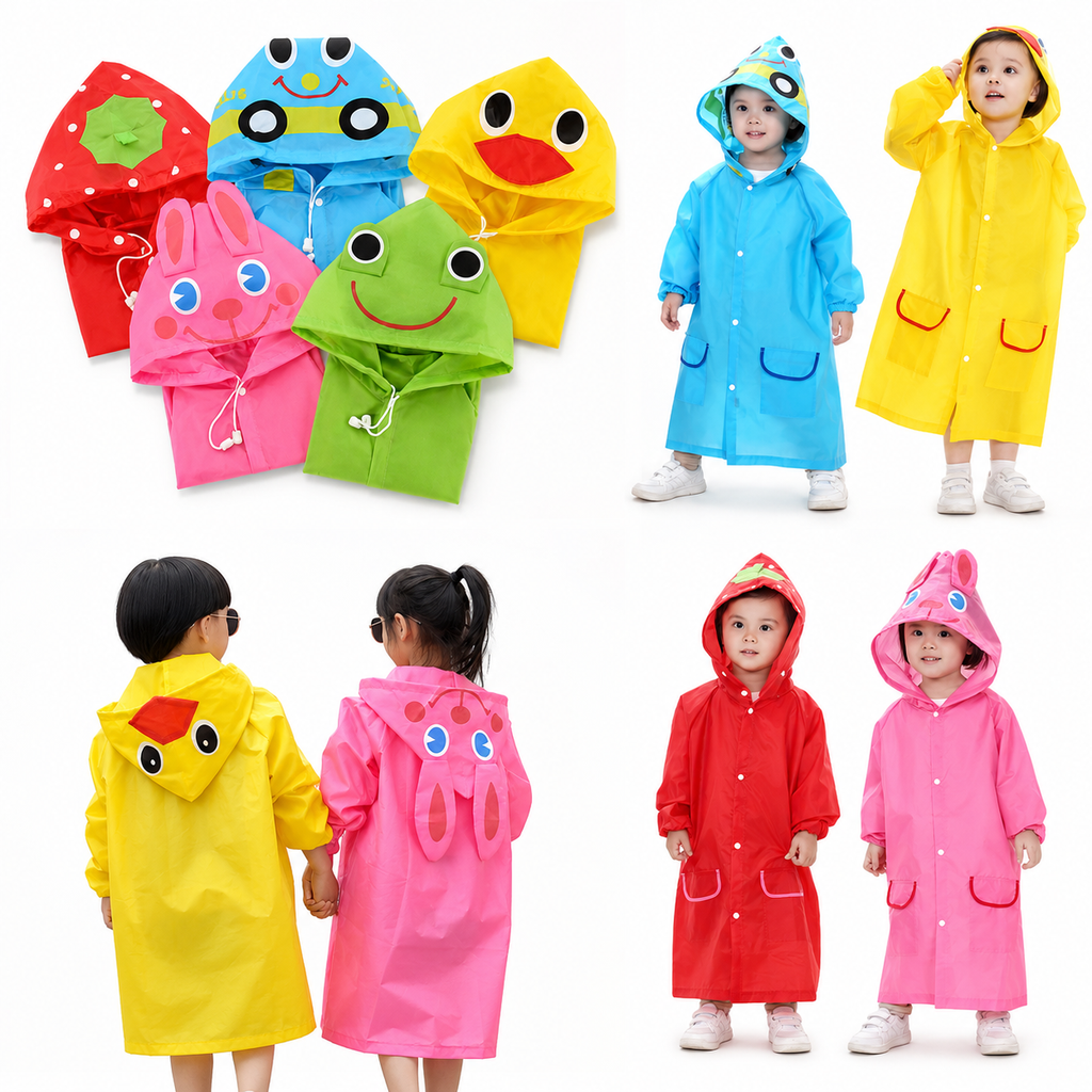 Kids Cartoon Raincoat  Waterproof Cute Design