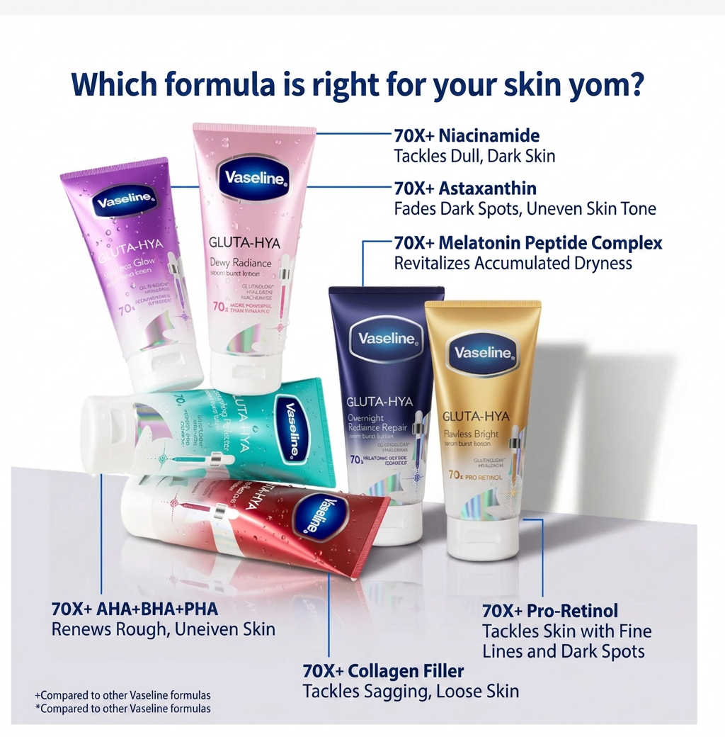 Vaseline Healthy Gluta HYA Body Lotion Brightening Moisturizing Glow Skin