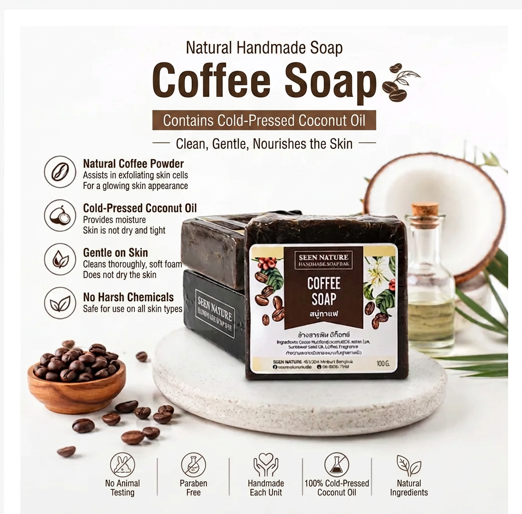 Handmade Coffee & Menthol Body Soap – 100g